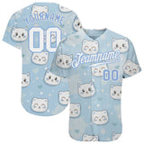 Custom Light Pink White-Light Pink 3D Pattern Design Cats Authentic Baseball Jersey