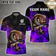 Maxcorners Darts Snake Fire Pattern Personalized Name, Team Name 3D Shirt (4 colors)