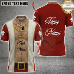 Maxcorners Darts Shirt Funny Santa Muscle Chest Gold Chain Costume Multi Options Personalized Name, Team Name 3D Shirt