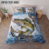 Maxcorners Fishing Icy Water Splash Personalized Name Unisex 3D Bedding Set