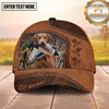 Maxcorners Duck Hunting Dog Mallard Retriever Rustic Leather Multiple Options Personalized Name Hunting Cap