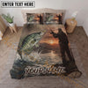 Maxcorners Fishing Sunset Angler Personalized Name Unisex 3D Bedding Set