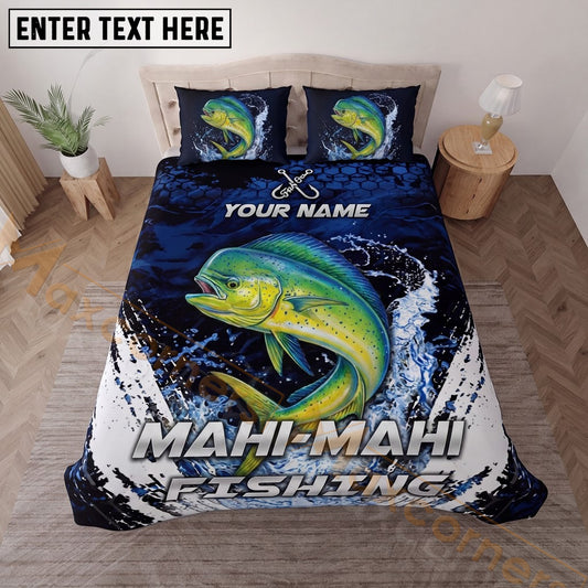 Maxcorners Fishing Anchor Wave Personalized Name Unisex 3D Bedding Set