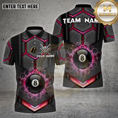 Maxcorners Billiards Tech Hexagon 8 Ball Multicolor Options Personalized Name, Team Name Unisex 3D Shirt