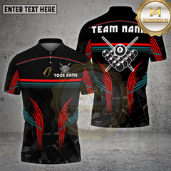 Maxcorners Billiards Modern Stripes 8 Ball Multicolor Options Personalized Name, Team Name Unisex 3D Shirt