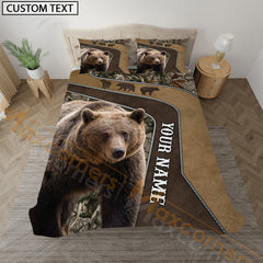 Maxcorners Hunting Forest  Bedding Set 3D Print Custom Name (Deer/Moose/Boar/Bear)
