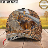 Maxcorners Hunting Grass Brown Camo Style 3D Personalized Name 3D Cap (Deer/Moose/Boar/Bear)
