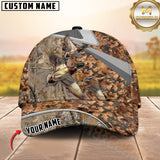 Maxcorners Hunting Grass Brown Camo Style 3D Personalized Name 3D Cap (Deer/Moose/Boar/Bear)