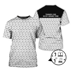 Maxcorners Funny Golf Shirt For Men, "Things I Do in My Spare Time " Shirts, Pattern Golf Polos, Best Gifts For Golfers