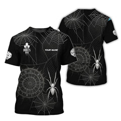 Maxcorners Custom Name Dart Jerseys For Players, Dartboard Shirt for Dart Lovers, Spider Web Darts Shirts LM0509