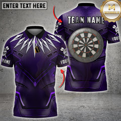 Maxcorners Dart Shirt Panther Suit Purple Vibranium Style Dartboard Design Multicolor Options Personalized Name, Team Name Unisex 3D Shirt