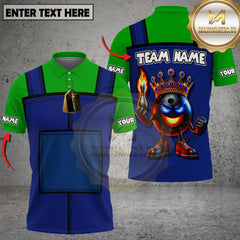 Maxcorners Bowling Shirt King Flame Ball Cartoon Overall Design Multi Options Personalized Name, Team Name 3D Shirt