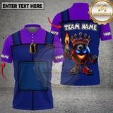 Maxcorners Bowling Shirt King Flame Ball Cartoon Overall Design Multi Options Personalized Name, Team Name 3D Shirt