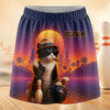 Maxcorners Bowling Cool Dog Sunset Personalized 3D Skort, Skirts With Shorts