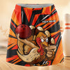 Maxcorners Bowling Cartoon Turkey Personalized 3D Skort, Skirts With Shorts