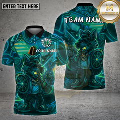 Maxcorners Dart Shirt Neon Wolf Cool Graffiti Multioptions Personalized Name, Team Name Unisex 3D Shirt (4 Colors)