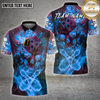 Maxcorners Bowling Fire Skull Flame Effect Multioptions Personalized Name, Team Name Unisex 3D Shirt (4 Colors)