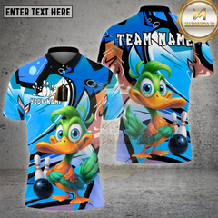 Maxcorners Bowling Shirt Cartoon Duck Graffiti Multioptions Personalized Name, Team Name Unisex 3D Shirt (4 Colors)