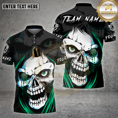 Maxcorners Darts Shirt Skull Face Eyes Multioptions Personalized Name, Team Name Unisex 3D Shirt (4 Colors)