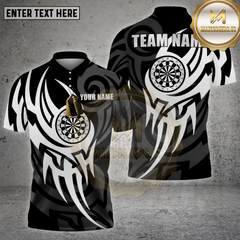 Maxcorners Darts Shirt Golden Tribal Flame Multioptions Personalized Name, Team Name Unisex 3D Shirt (4 Colors)