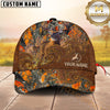 Maxcorners Hunting Whitetail Deer Brown Tooled Leather Camo Patch Custom Name 3D Cap (6 Colors)