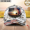 Maxcorners Hunting American Flag Turrkey Sunrise Farm Scene Camo Custom Name 3D Cap (6 Colors)