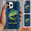 Maxcorners Fishing Phone Case Reptile Scale Texture Custom Name Phone Case