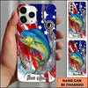Maxcorners Fishing Phone Case American Flag Angler Design Custom Name Phone Case