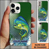 Maxcorners Fishing Phone Case Gradient Mesh Background Custom Name Phone Case