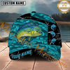 Maxcorners Aqua Lightning Splash Custom Name Fishing Cap
