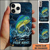 Maxcorners Futuristic Hexagon Water Splash Custom Name Fishing Phone Case
