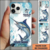 Maxcorners Fishing Phone Case Halftone Dot Background Custom Name Phone Case
