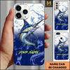 Maxcorners Fishing Phone Case Liquid Flow Texture Custom Name Phone Case