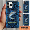 Maxcorners Fishing Phone Case Reptile Scale Texture Custom Name Phone Case