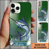 Maxcorners Fishing Phone Case Gradient Mesh Background Custom Name Phone Case