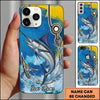 Maxcorners Fishing Phone Case Coastal Brushstroke Design Custom Name Phone Case
