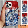 Maxcorners Fishing Phone Case Patriotic Flag Water Splash Custom Name Phone Case
