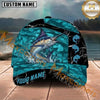 Maxcorners Aqua Lightning Splash Custom Name Fishing Cap