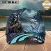 Maxcorners Grim Reaper Angler Custom Name Fishing Cap