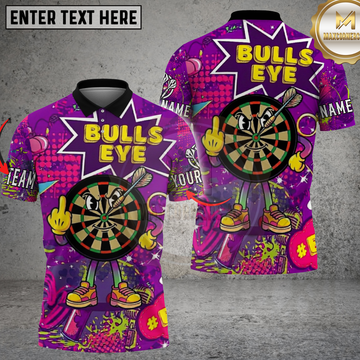 Maxcorners Bulls Eye Cartoon Dartboard Graffiti Multicolor Options Personalized Name, Team Name 3D Shirt