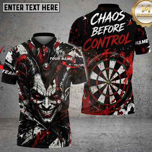 Maxcorners Darts Shirt Evil Jester Chaos Design Multicolor Options Personalized Name, Team Name 3D Shirt