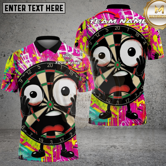 Maxcorners Darts Shirt Funny Dartboard Character Multicolor Options Personalized Name, Team Name 3D Shirt