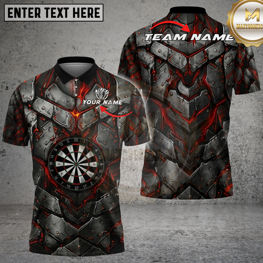 Maxcorners Darts Shirt Futuristic Lava Armor Design Multicolor Options Personalized Name, Team Name 3D Shirt