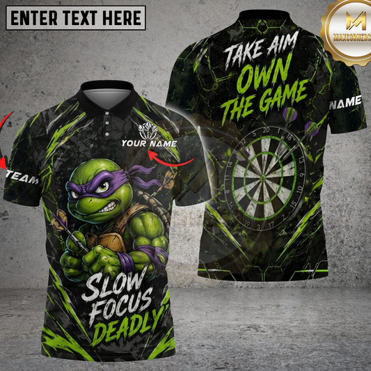 Maxcorners Darts Shirt Ninja Turtle Warrior Design Multicolor Options Personalized Name, Team Name 3D Shirt
