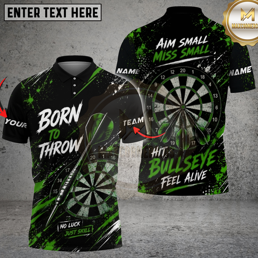 Maxcorners Darts Shirt Born To Throw Design Multicolor Options Personalized Name, Team Name 3D Shirt