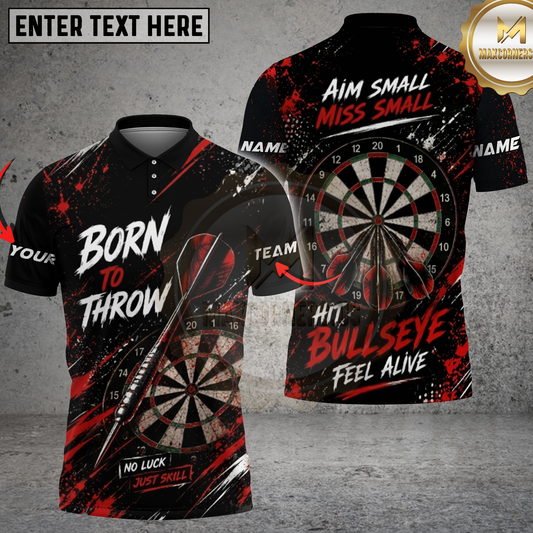 Maxcorners Darts Shirt Born To Throw Design Multicolor Options Personalized Name, Team Name 3D Shirt
