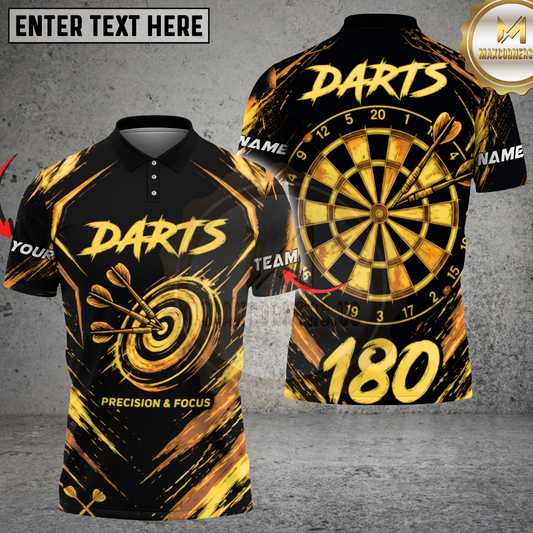 Maxcorners Darts Shirt Neon Purple Bullseye Design Multicolor Options Personalized Name, Team Name 3D Shirt