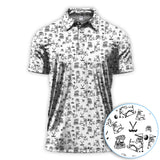 Maxcorners Christmas Golf Shirt For Men, Funny Xmas Dog Pattern Polos, Golf Shirt For Golfers
