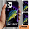 Maxcorners Neon Purple Drip Effect Custom Name Fishing Phone Case