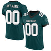 Maxcorners Custom Midnight Green White Gray-Black Mesh Authentic Football Jersey LM2605